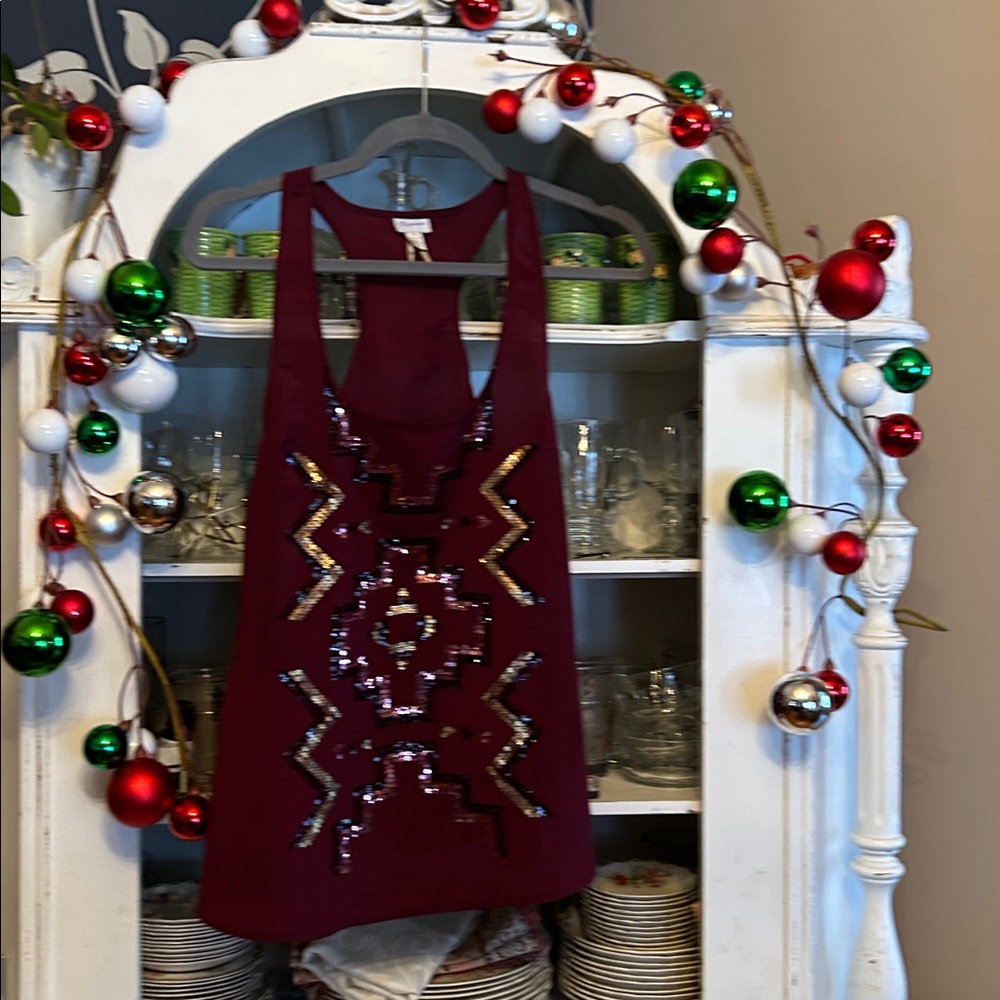Art Deco, Eggplant Sequin Top